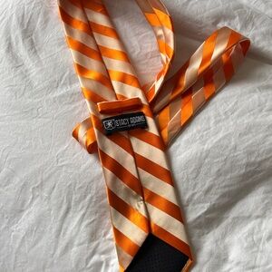 Stacy Adams Vibrant Orange and Cream Tie